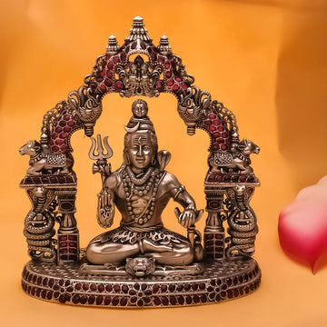 Antique Shiv Ji Murti 925 Silver with Rhodium and Lacquer coating for Anti-tarnish.